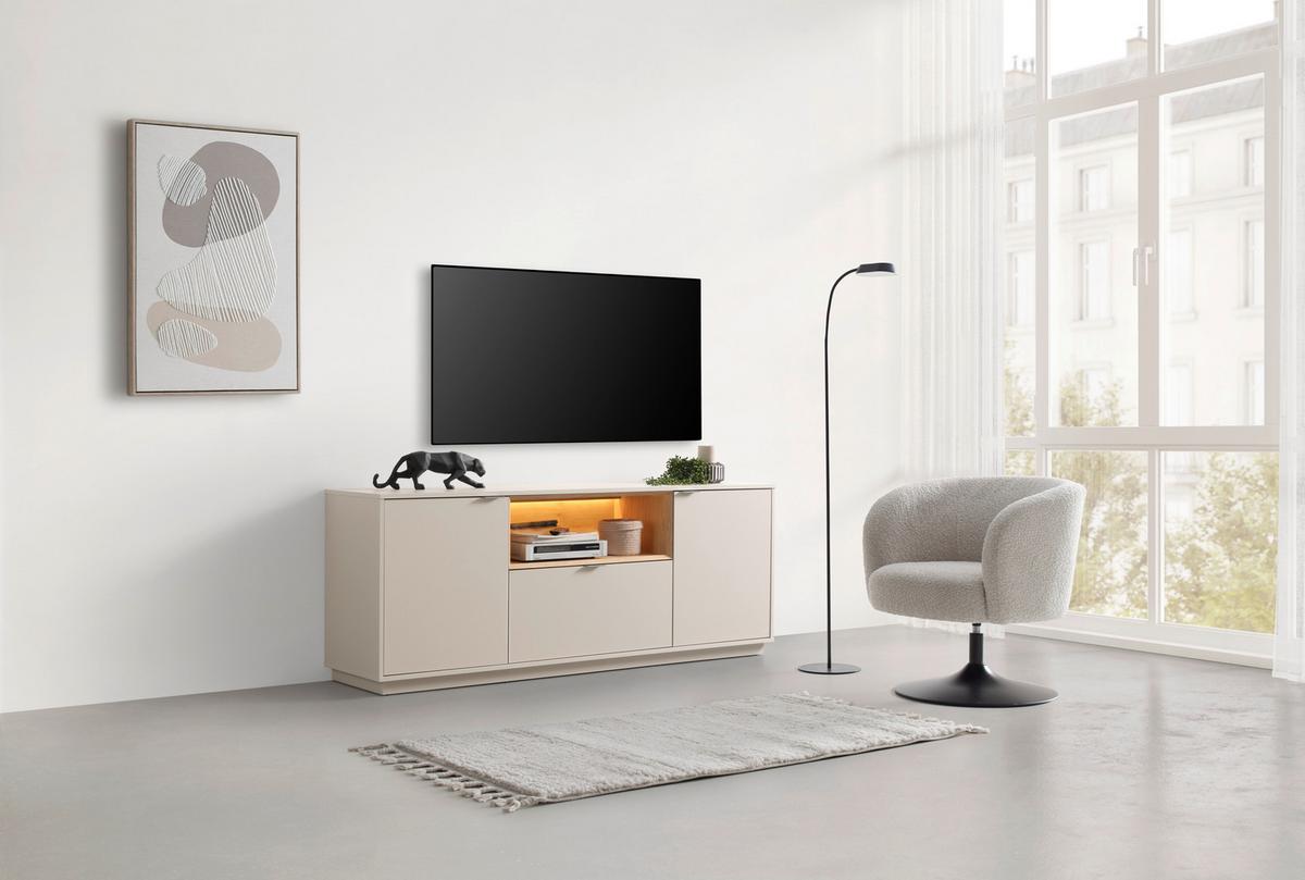 Sideboard Velasca Eichefarben/Kaschmir - Kaschmir/Eichefarben, MODERN, Holzwerkstoff/Kunststoff (180/68/40cm) - Premium Living