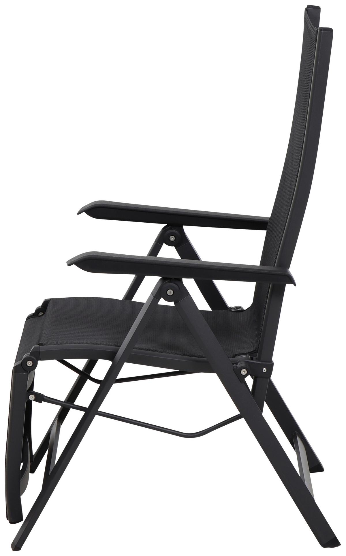 Garten-Relaxsessel TESORO Tesoro B: 61cm - Anthrazit/Schwarz, KONVENTIONELL, Kunststoff/Textil (61/111/72cm) - Siena Garden