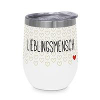 Thermobecher Lieblingsmensch aus Edelstahl - Multicolor, MODERN, Metall (9/11,5cm)