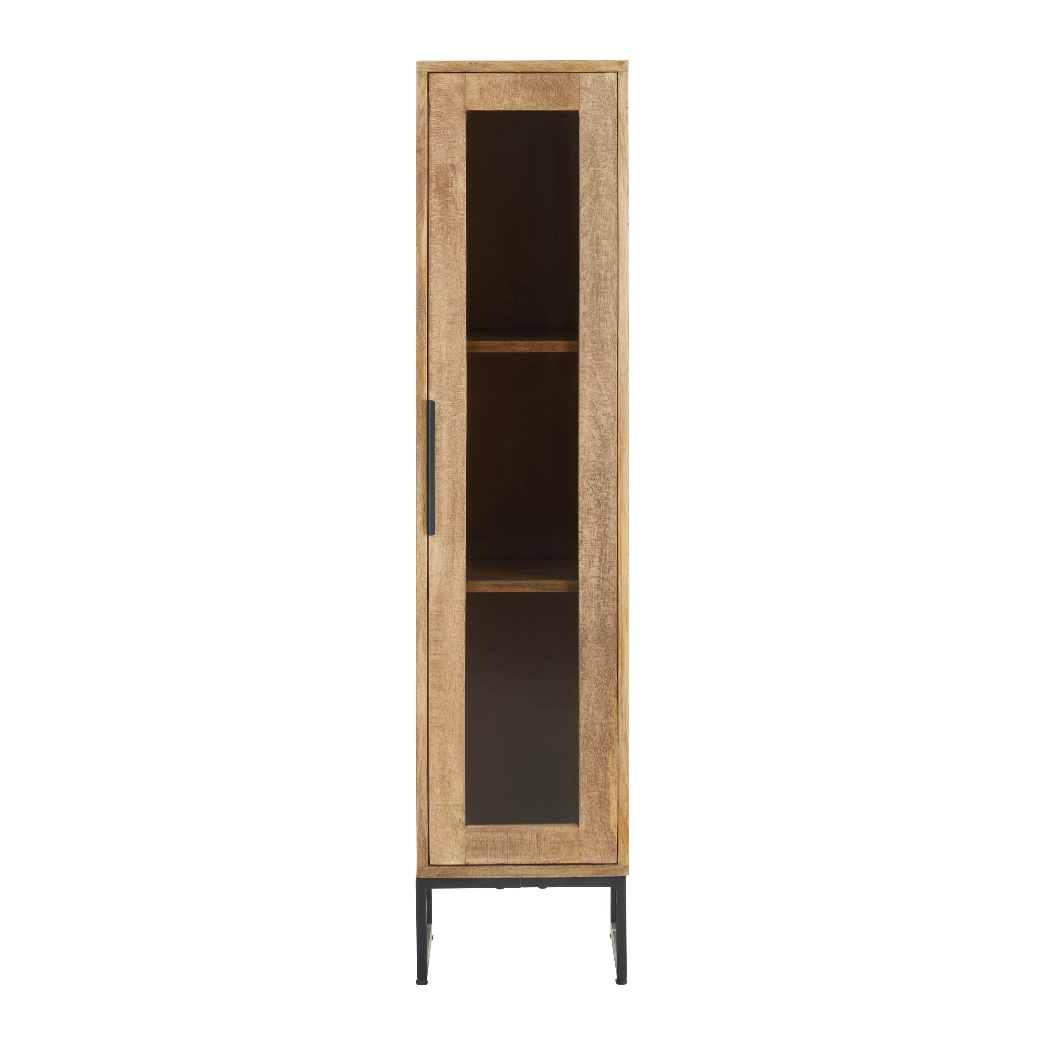 HYLLA EVEREST -EXKLUSIV- - svart/naturfärgad, Natur, metall/trä (30/130/32cm) - Mömax
