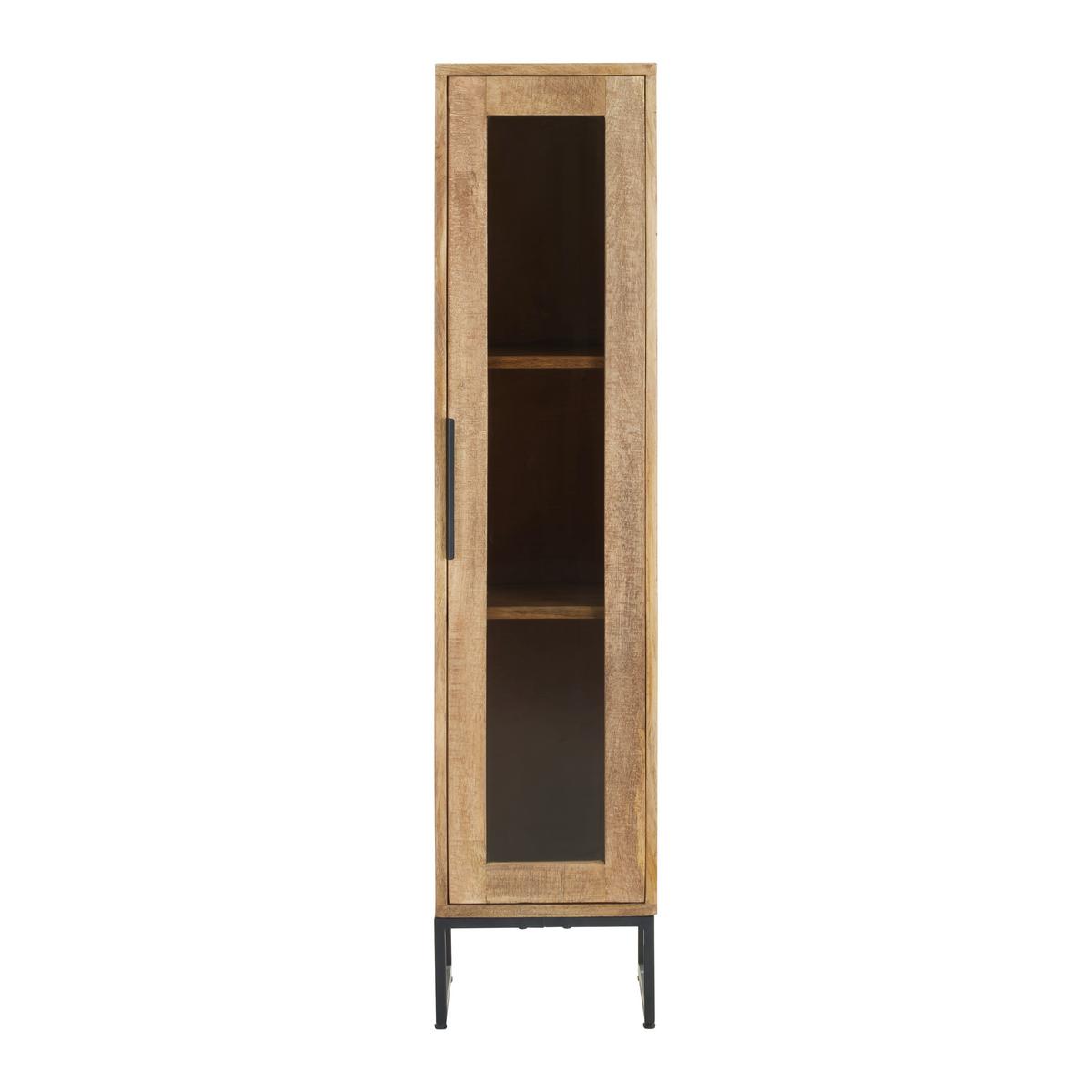Regal Everest Naturfarben/Schwarz - Schwarz/Naturfarben, Natur, Holz/Metall (30/130/32cm) - Mömax