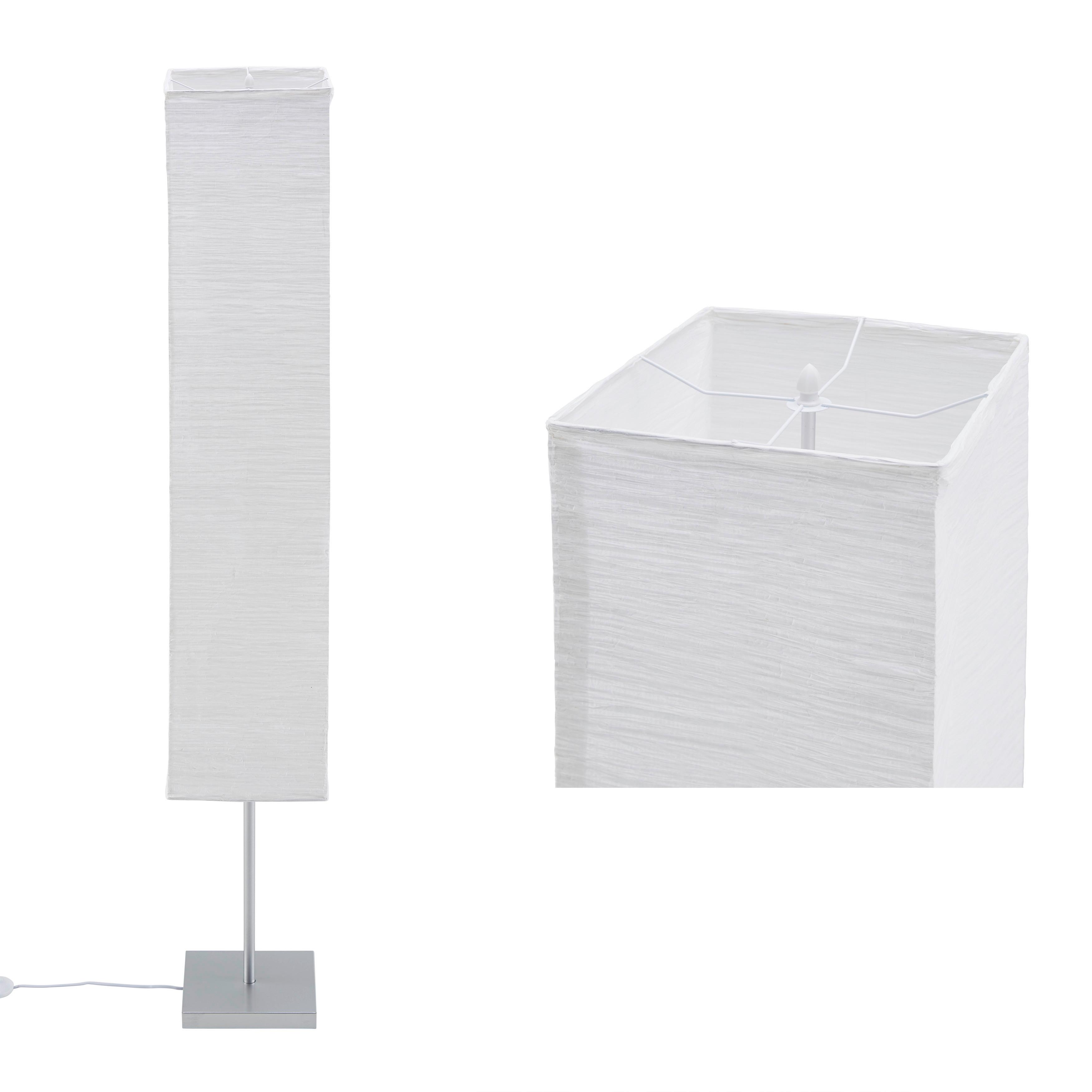 Lampadar Antonio - argintiu/alb, Konventionell, hârtie/metal (25,5/155/25,5cm) - Modern Living