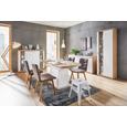 Stol Ellie - hrast/rjava, Moderno, tekstil/les (44/87/55,5cm) - Modern Living