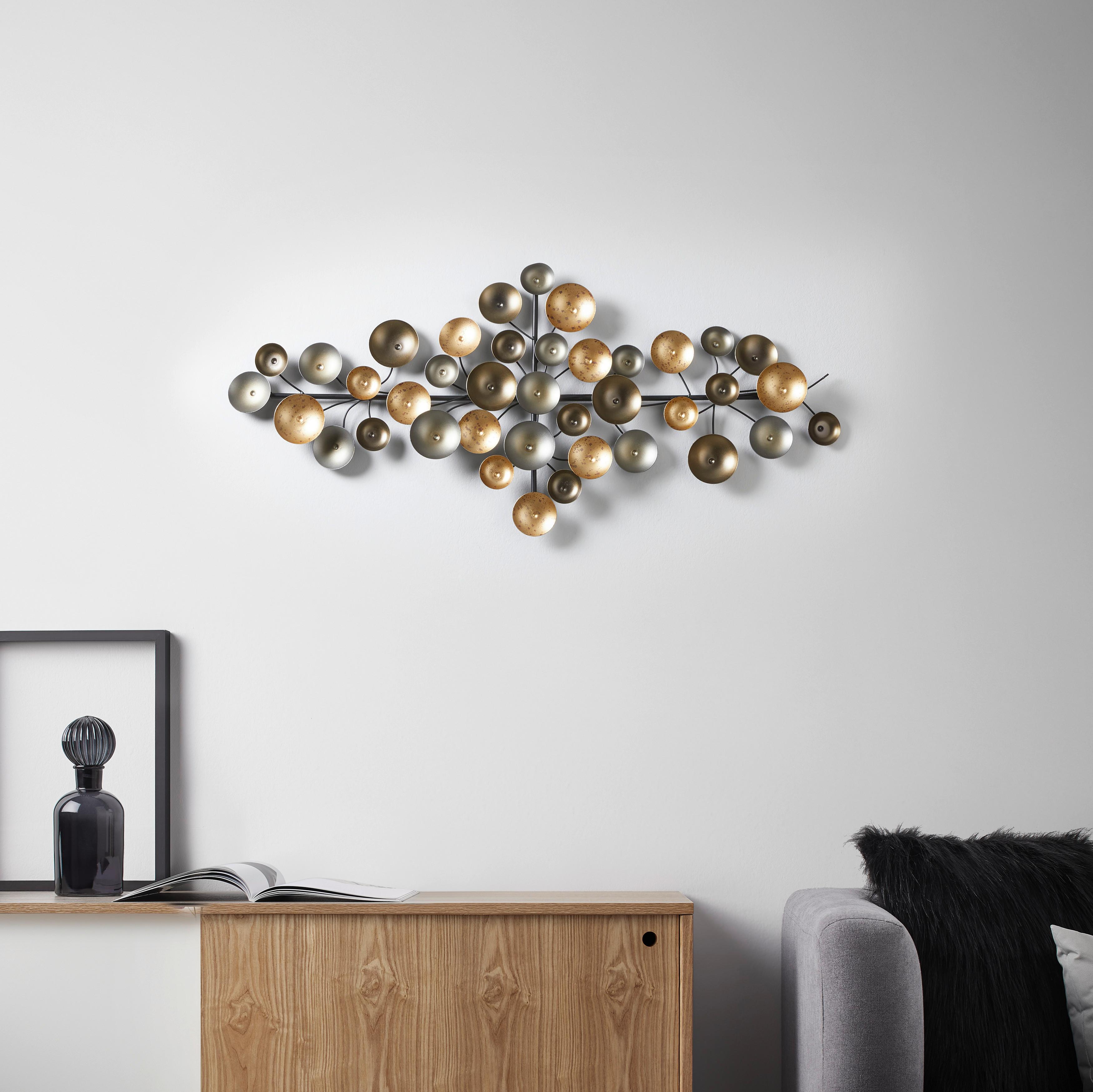 Metallbild Portia in Multicolor - Silberfarben/Goldfarben, MODERN, Metall (96/42/7cm)