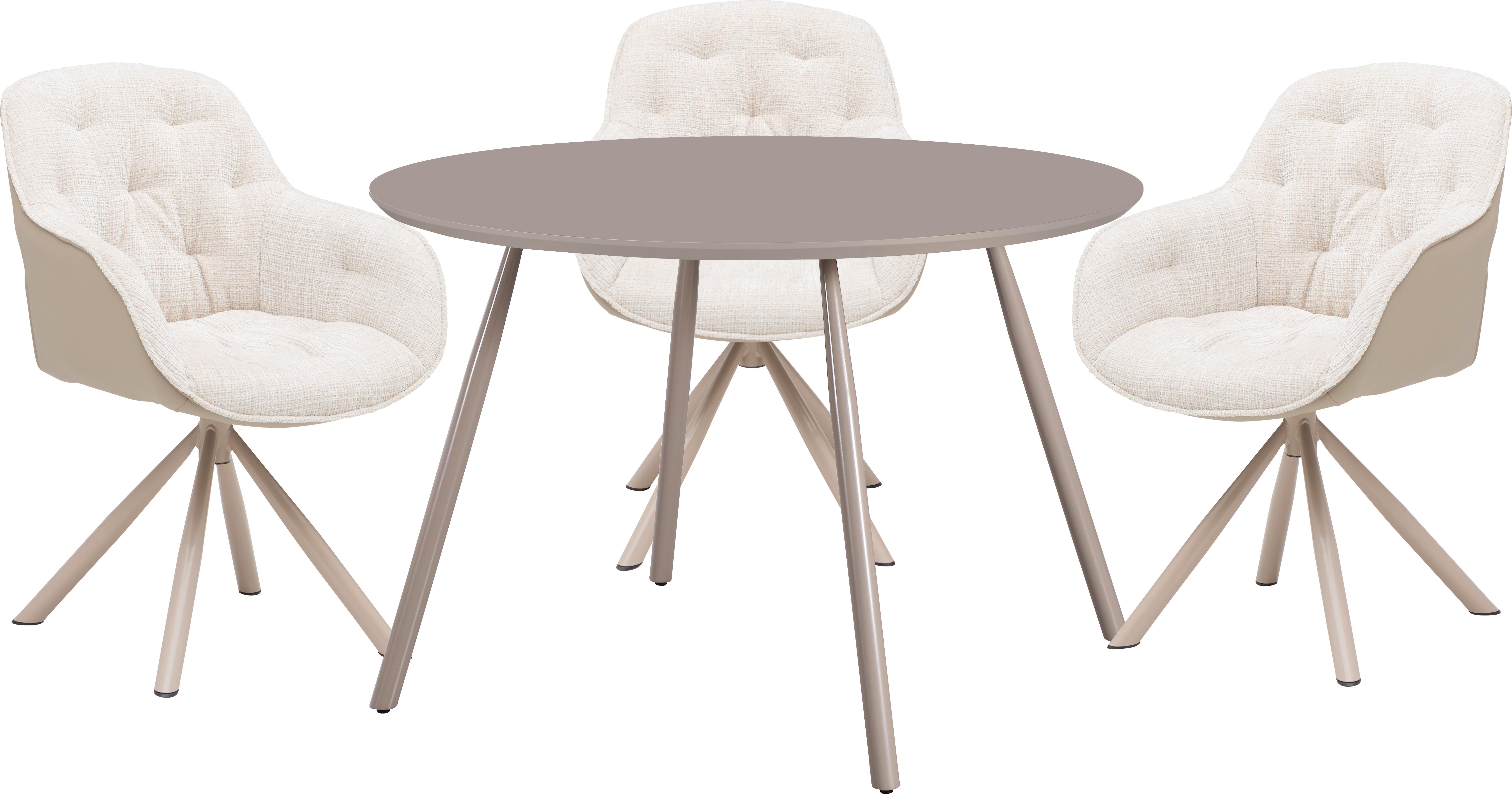 MATBORD MILAN - beige/grå, Lifestyle, metall/trämaterial (110/75cm) - Mömax