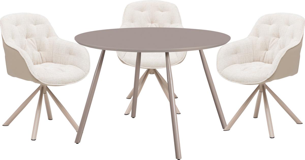 Esstisch Milan Grau - beige/gris, Lifestyle, métal/matériau de bois (110/75cm) - Mömax