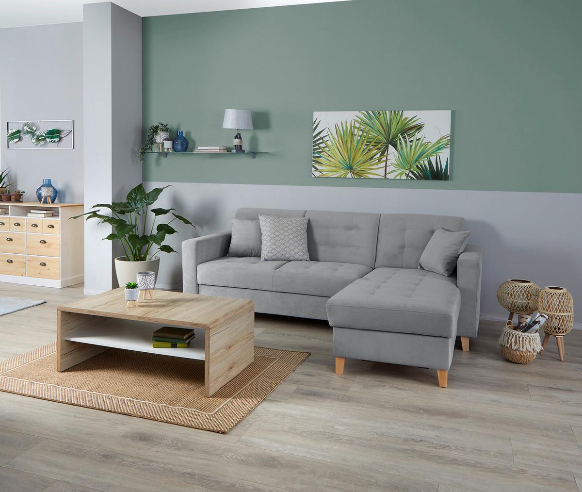 Kutna Garnitura Bergen - siva/prirodne boje, Design, tekstil/drvo (160/231cm) - Luca Bessoni