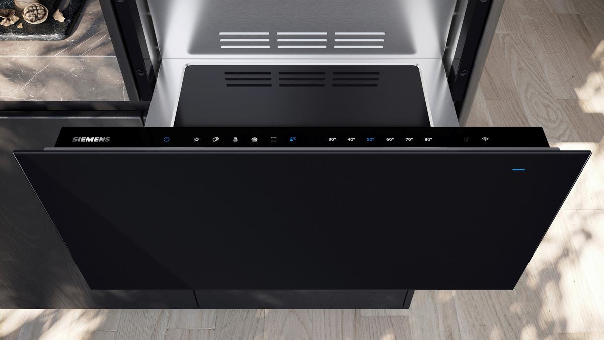 Wärmeschublade BI1710D1B1 Schwarz - Schwarz, Metall (29/59,4/51,8cm) - Siemens