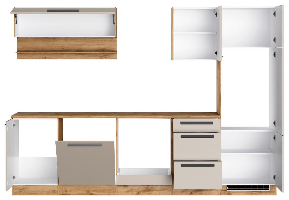Küchenleerblock Aveiro o. Geräte Kaschmir - Kaschmir/Eiche Wotan, Trend, Holzwerkstoff/Metall (280cm) - Held