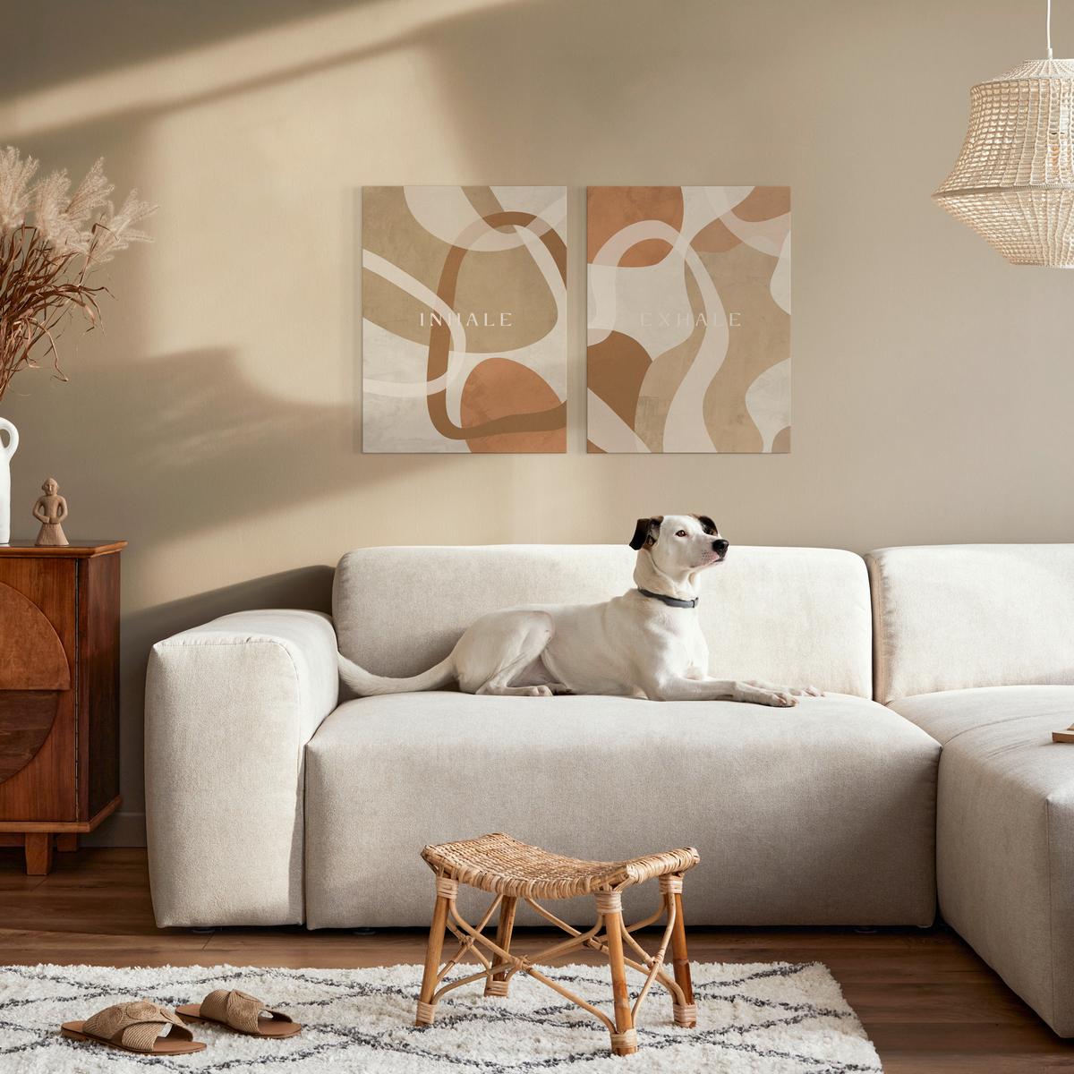 Bilderset CA Braun/Beige 2er set - Beige/Braun, Basics, Holz/Textil (32/42cm)