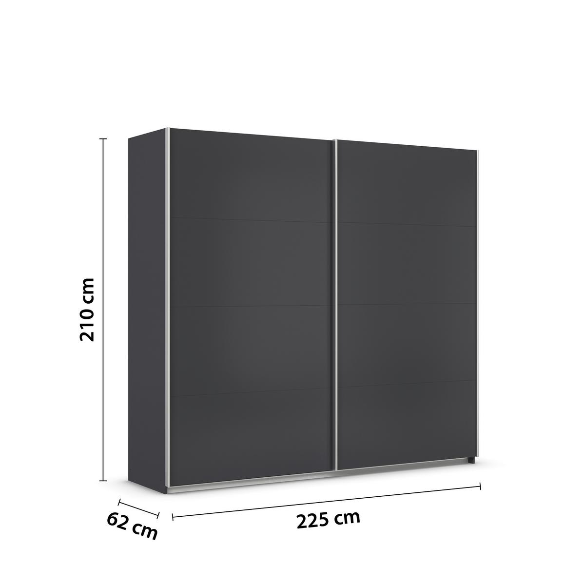 Ormar S Kliznim Vratima Feldkirch - antracit/boje aluminija, Moderno, drvni materijal/metal (225/210/62cm)