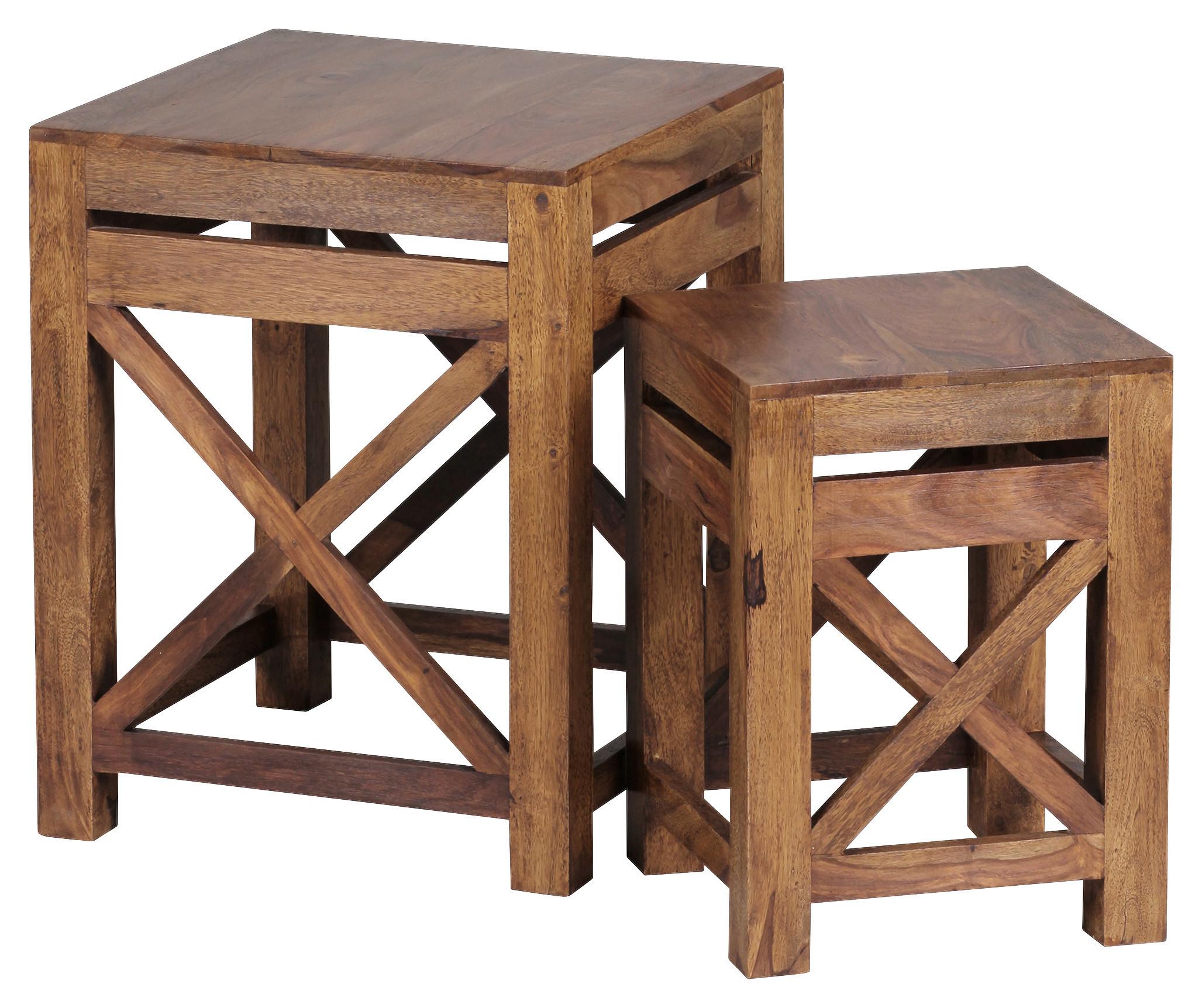 Set Miz Pali - barve indijskega rožnega lesa, Design, les (40/40/50cm) - MID.YOU