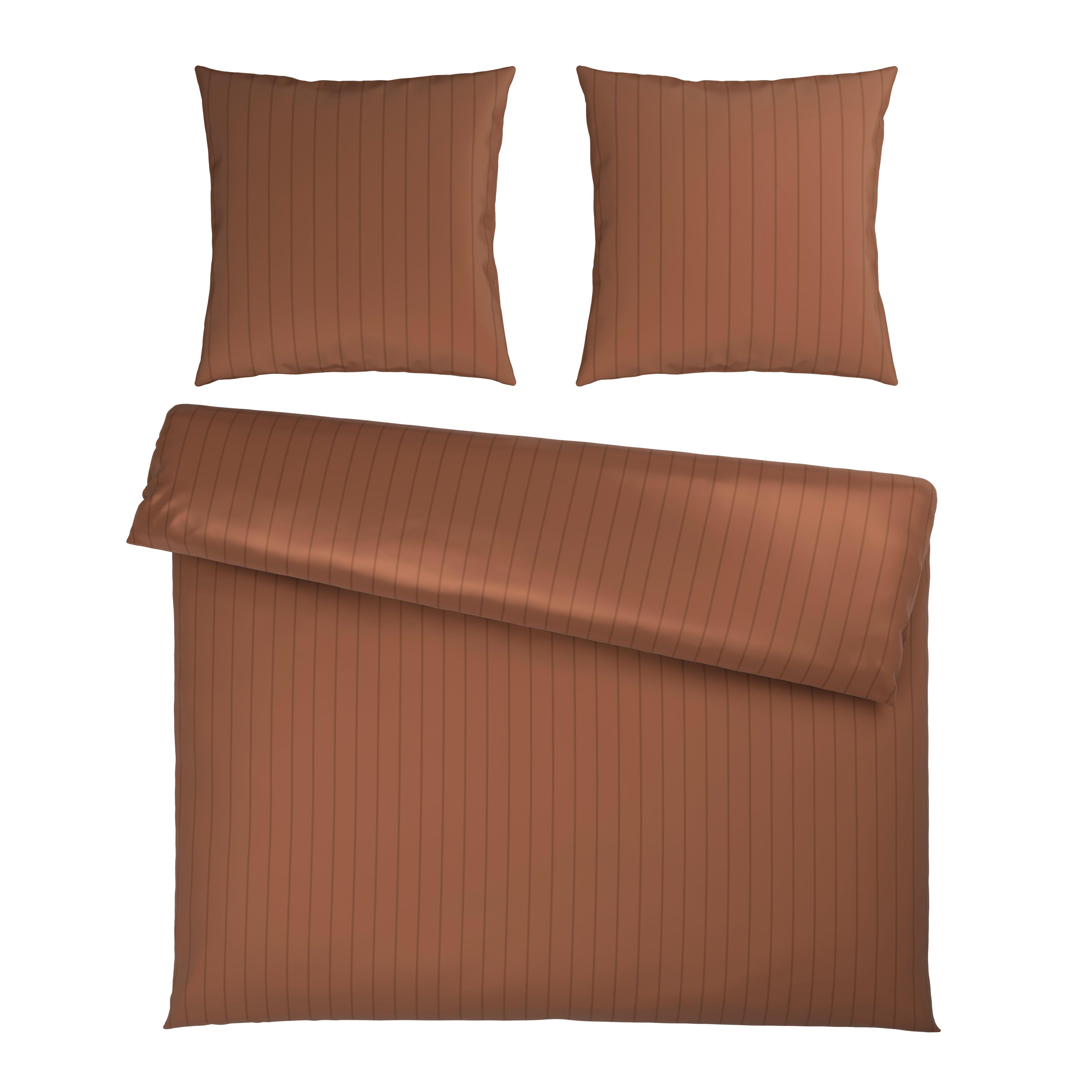 Bettwäsche Dobby Streif XXL Mokka ca. 200x200cm - Mokka, Textil (200/200cm) - Mömax
