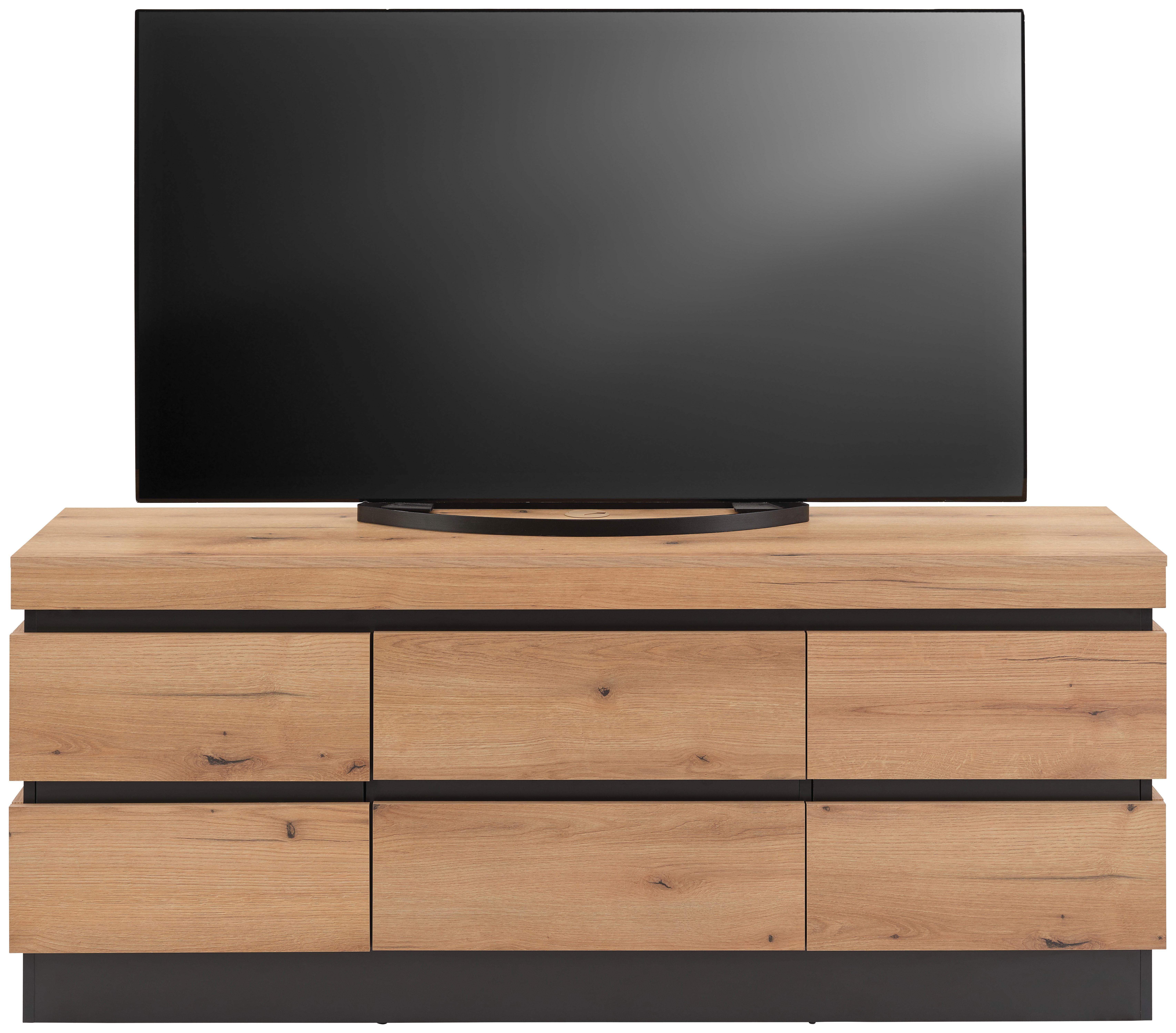 Tv Komoda Corte - siva/boje hrasta, Trend, drvni materijal/plastika (160,8/68/45cm) - Modern Living