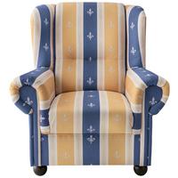 Ohrensessel Torello Blau Mikrofaser - Blau/Wengefarben, KONVENTIONELL, Holz/Textil (92/102/89cm) - Livetastic