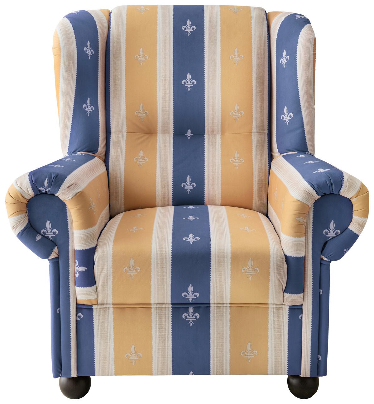 Ohrensessel Torello Blau Mikrofaser - Blau/Wengefarben, KONVENTIONELL, Holz/Textil (92/102/89cm) - Livetastic