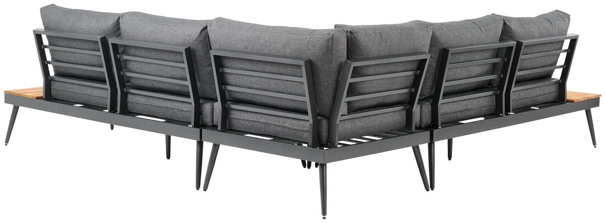 Garnitură grădină MANOCA - culoare aluminiu/gri, Modern, lemn/metal (247/247cm) - Beldano