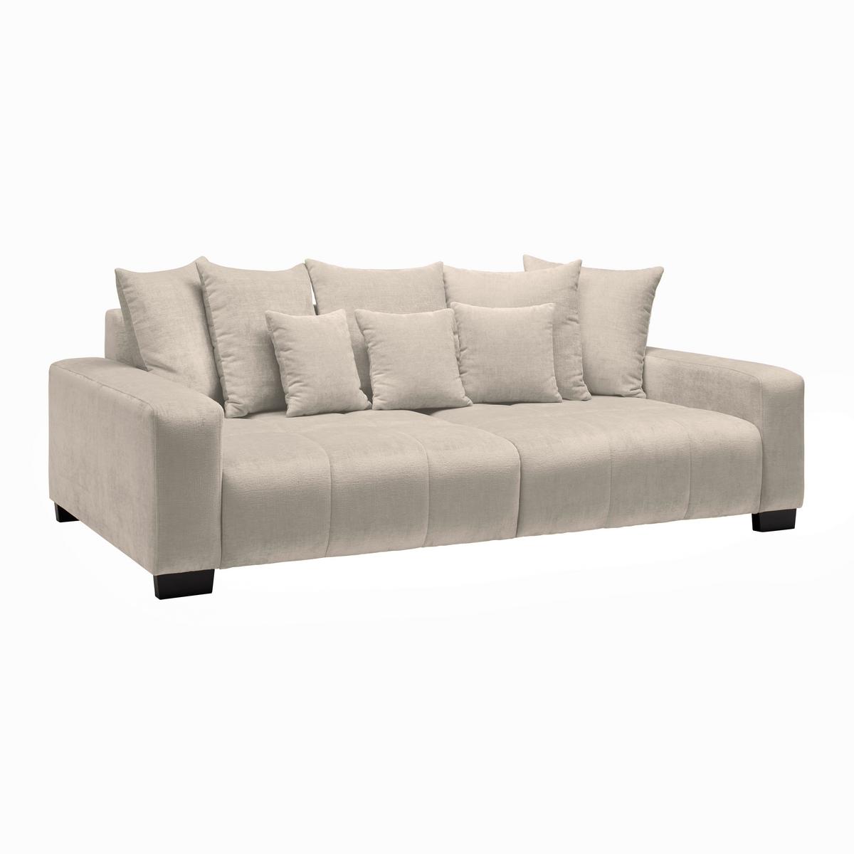 Bigsofa Matteo Greige - Greige/Schwarz, MODERN, Holz (246/93/124cm) - Based