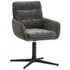 Armlehnstuhl Finja Dunkelgrau - Dunkelgrau/Schwarz, MODERN, Textil/Metall (59/88/62cm) - Premium Living