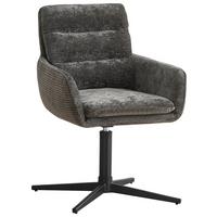 Armlehnstuhl Finja Dunkelgrau - Dunkelgrau/Schwarz, MODERN, Textil/Metall (59/88/62cm) - Premium Living