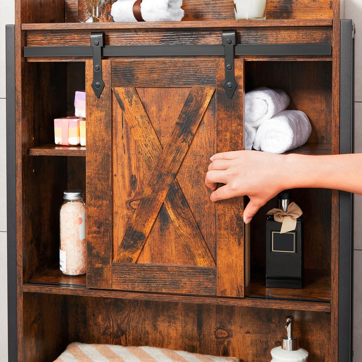 WASCHMASCHINENSCHRANK BTS003B01 - Schwarz/Braun, Trend, Holzwerkstoff/Kunststoff (64/171/24cm) - MID.YOU