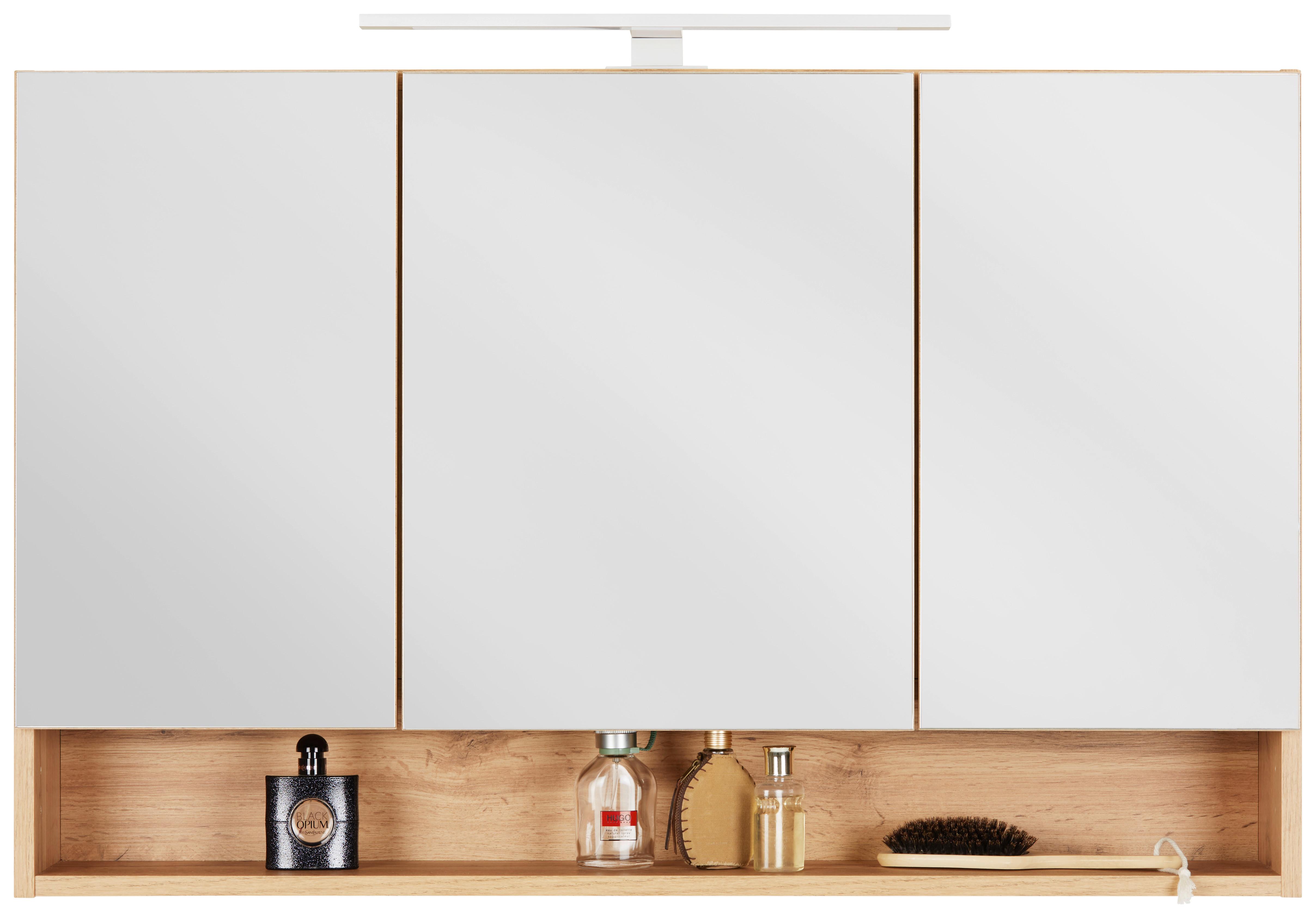 Spiegelschrank in Eiche Wotan - LIFESTYLE, Glas/Holzwerkstoff (100/64/20cm) - Premium Living