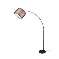 Bogenleuchte Burton Grau/Schwarz max. 10 Watt - Schwarz/Grau, Basics, Textil/Metall (35/171cm) - Trio Leuchten