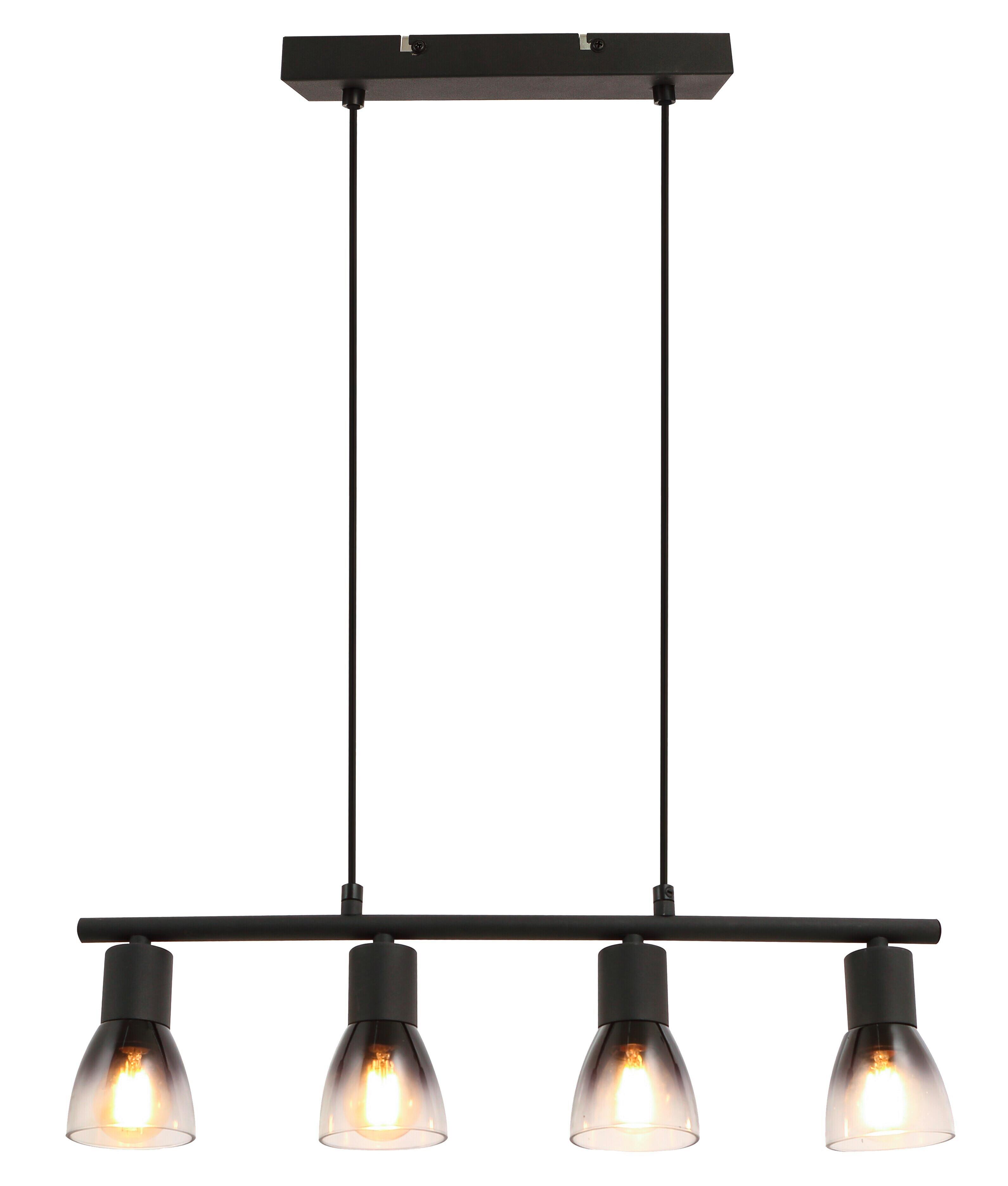 Hängeleuchte Hiz in Schwarz max. 25 Watt - Schwarz, MODERN, Glas/Metall (50/7,2/120cm) - Modern Living