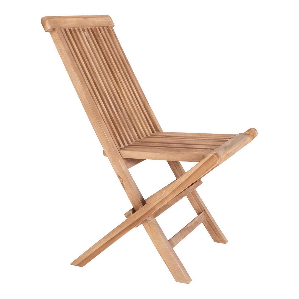 Gartenstuhl-Set Teak klappbar 2er-Set - Teakfarben, MODERN, Holz (46/89/62cm) - Gardenson
