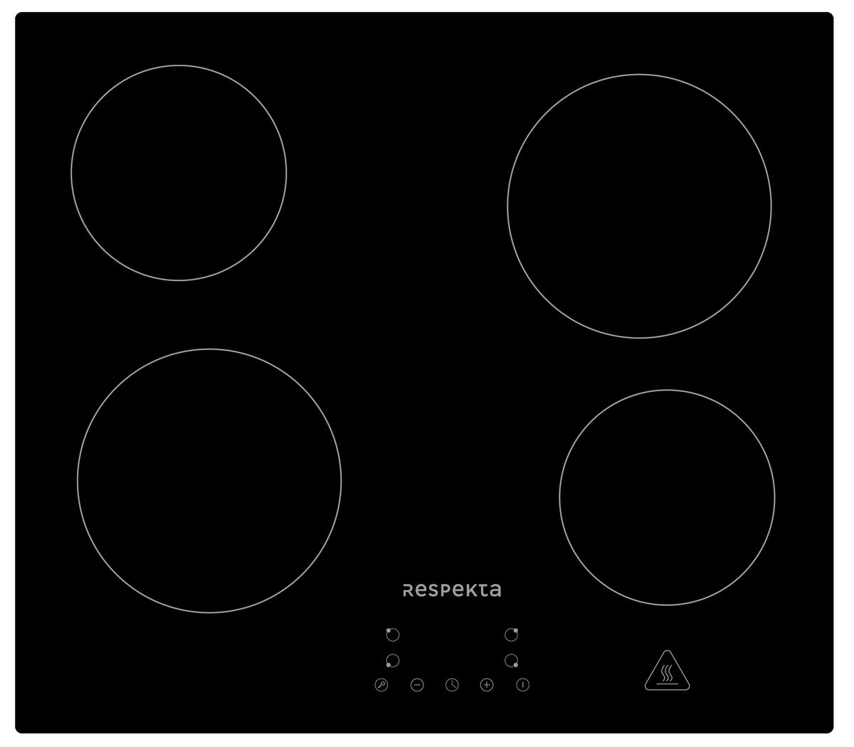 Backofenset ASET6004400 ca. 59,5/59/55 cm Schwarz - Schwarz, Trend, Glas/Metall (59,5/59/55cm) - Respekta