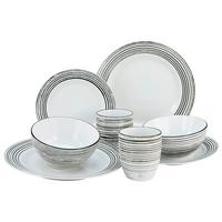 Kerámia Étkészlet La Gomera Blanca - fekete/fehér, Basics, kerámia - Creatable