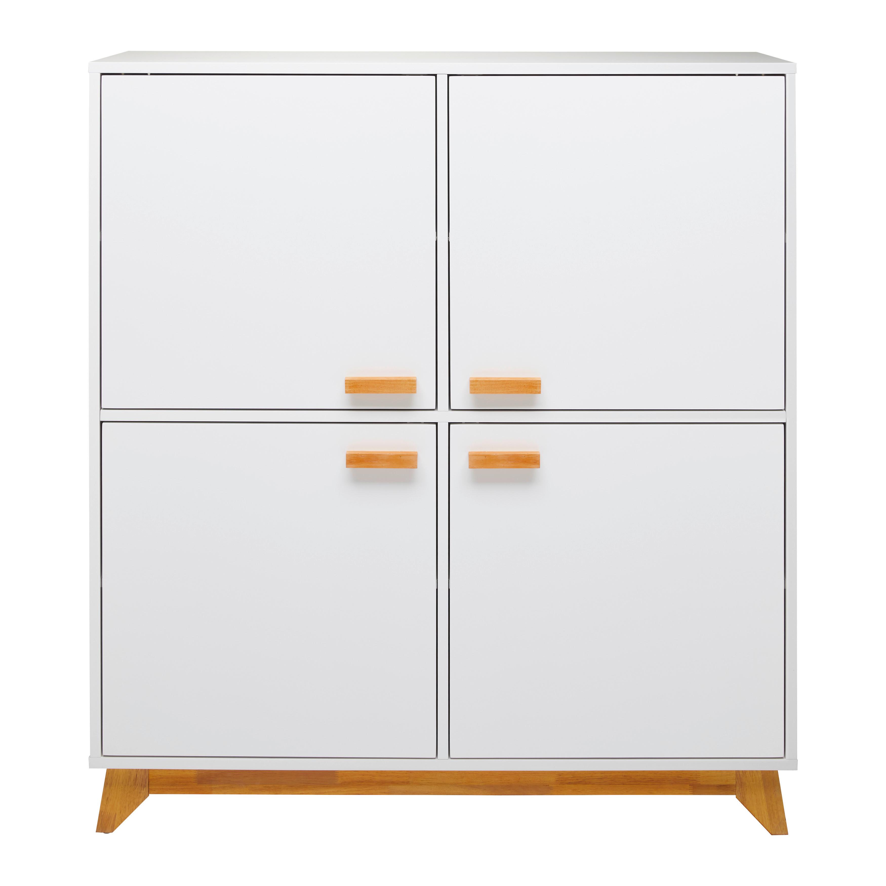 Kommode weiss "Milan" - Weiss, Modern, Holz (120/132/52,5cm) - Bessagi Home