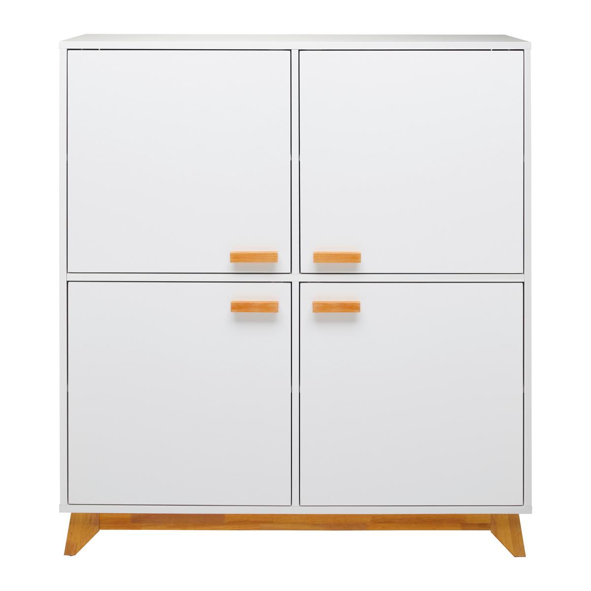KOMODA MILAN - biały, Modern, drewno (120/132/52,5cm) - Bessagi Home