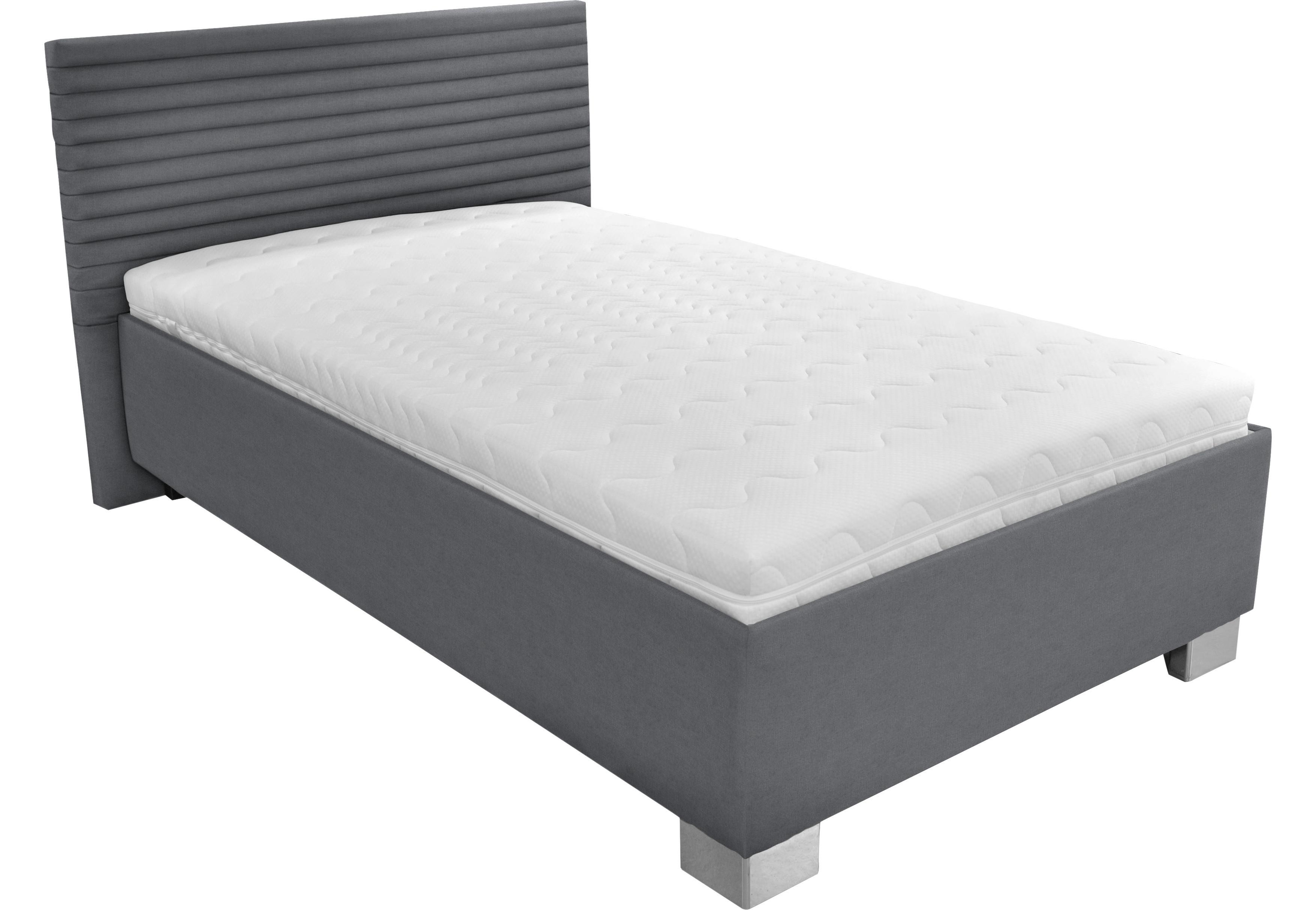 Tapecirani Krevet Como - bijela/siva, drvo/tekstil (120/200cm)