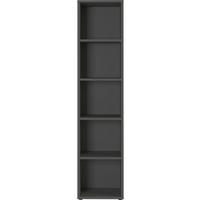 Regal Ribera in Graphitfarben - Graphitfarben/Schwarz, Modern, Holzwerkstoff/Kunststoff (45/197/40cm) - Premium Living