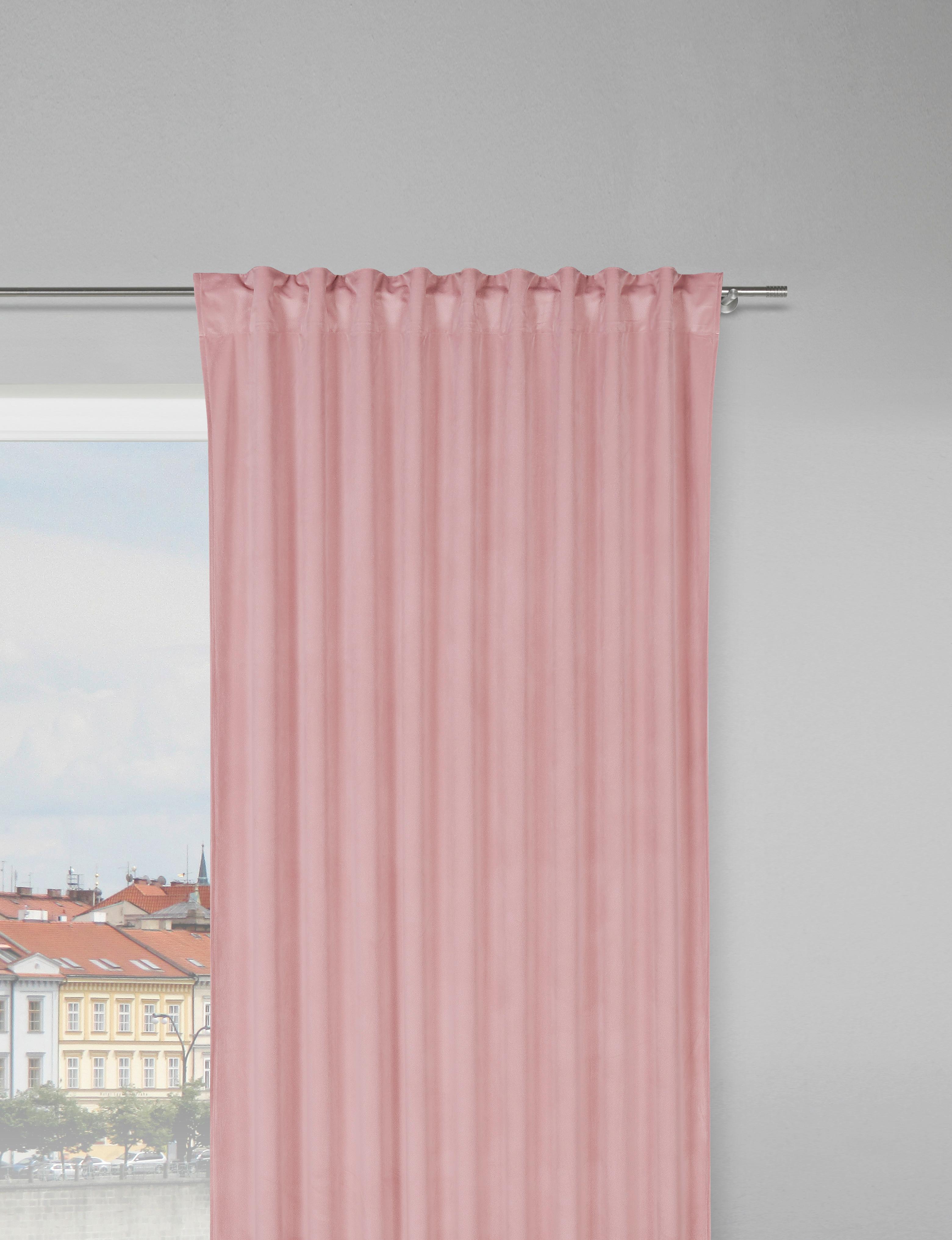 Készfüggöny Bianca - rózsaszín, Konventionell, textil (140/245cm) - Modern Living