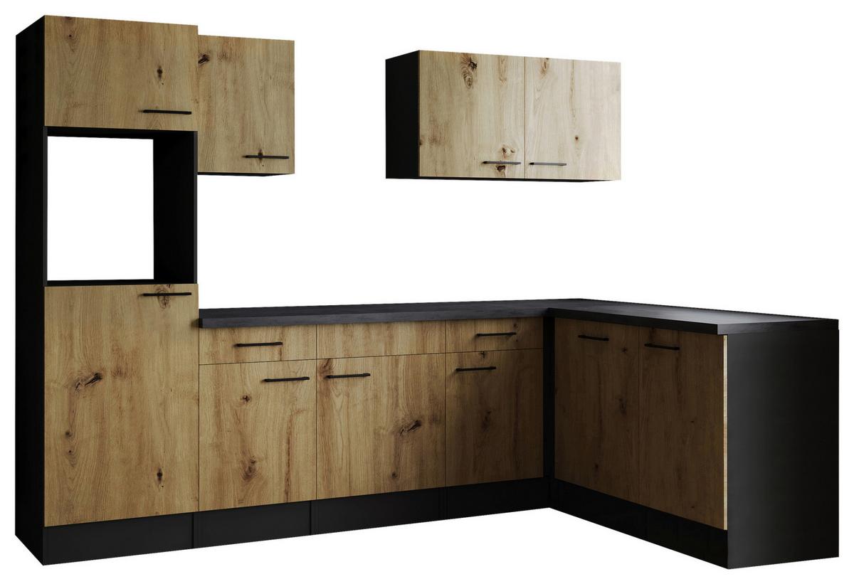 Kotna Kuhinja Brez Aparatov Oliver, 280x172cm - črna/siva, Design, kovina/leseni material (280/172cm) - Respekta