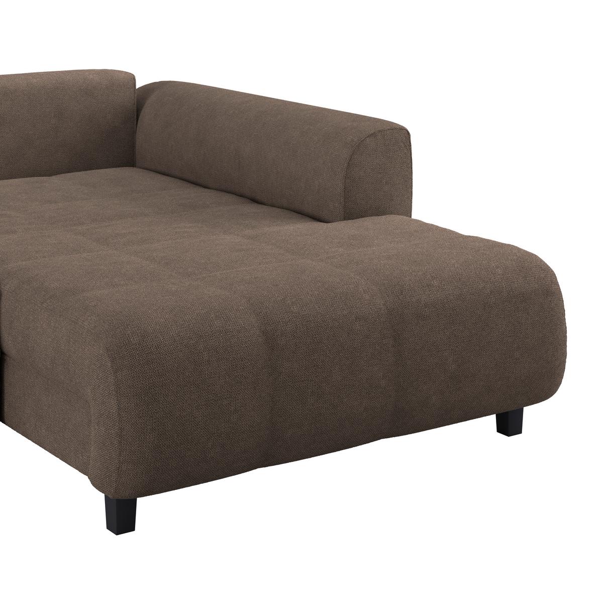 Kutna Garnitura Mendoza - tamno smeđa/siva, Design, tekstil/drvo (309/197cm) - Modern Living