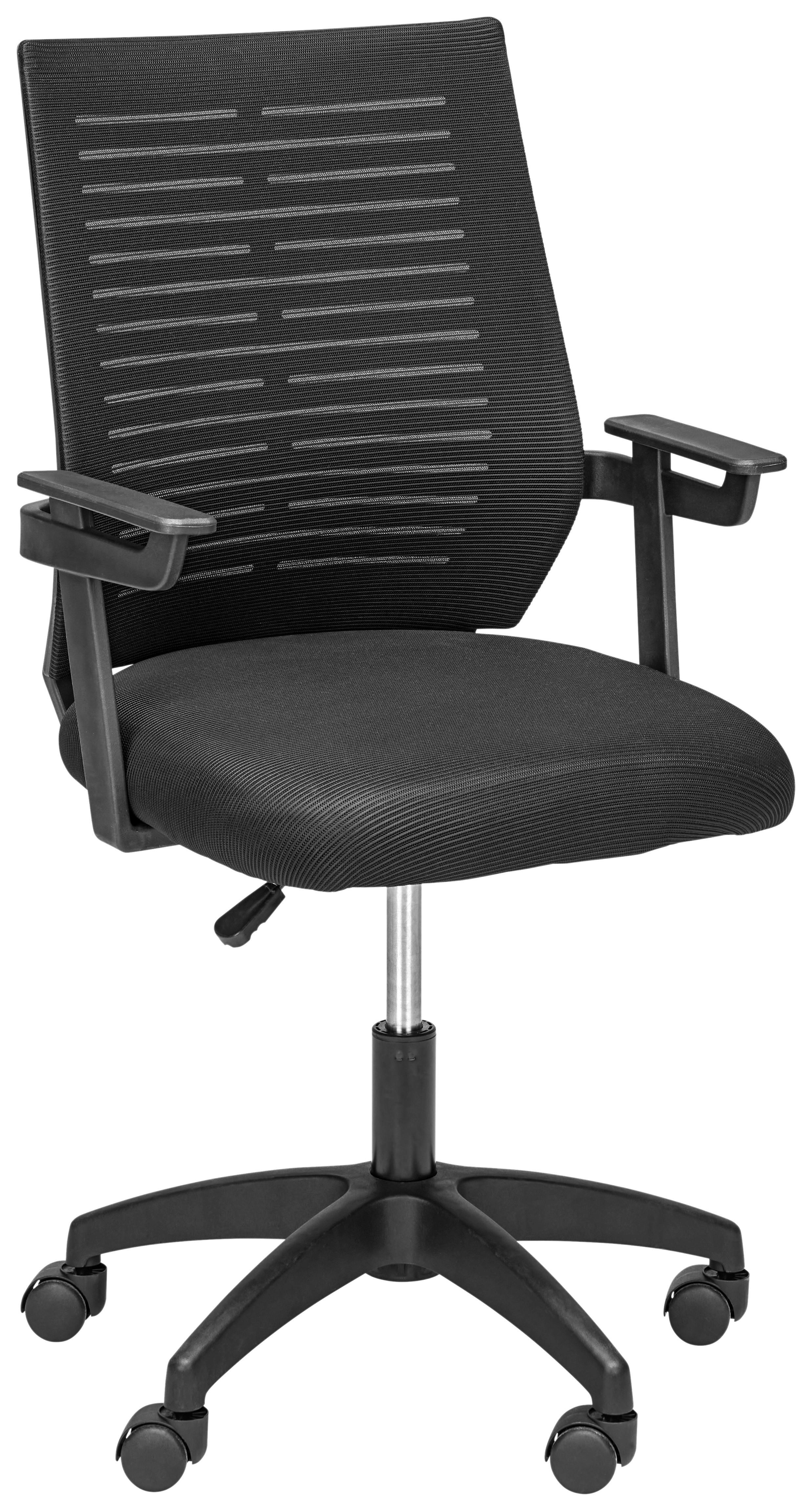 Drehstuhl in Schwarz - Schwarz, Modern, Holzwerkstoff/Kunststoff (56/90-100/58cm) - Mömax