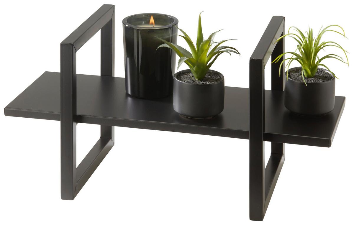 Dekotablett Quanto Aus Eisen In Schwarz - Schwarz, Lifestyle, Metall (50/25/23cm)