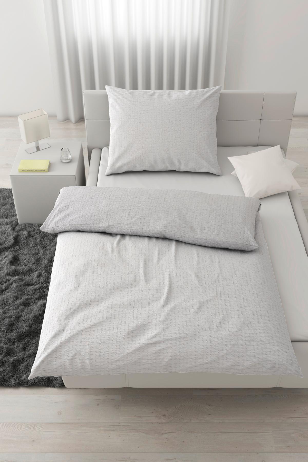 BETTWÄSCHESET GISELA - Hellgrau, Textil (160/210cm) - Modern Living