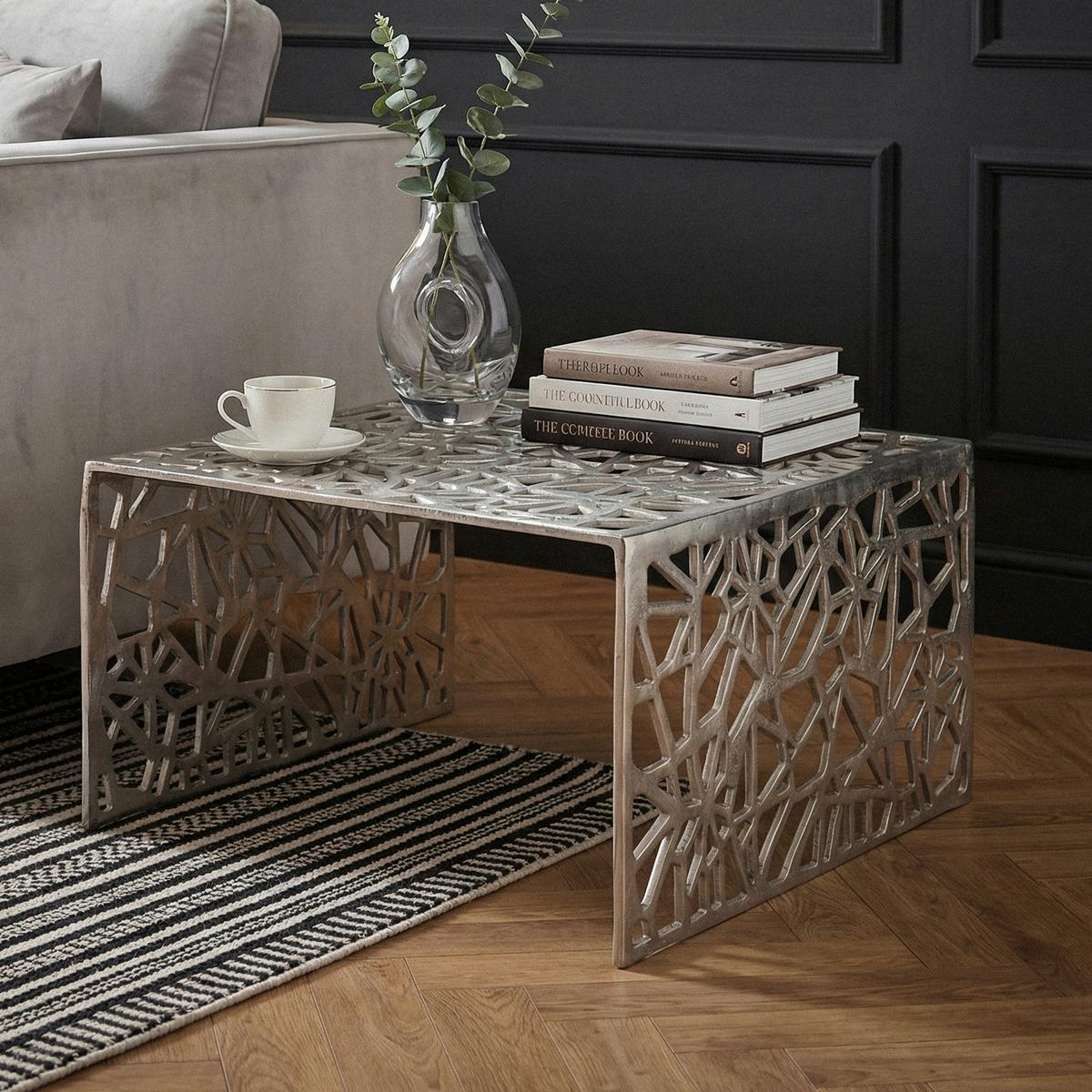 Couchtisch Wl7.502 - Silberfarben, Design, Metall (60/60/31cm) - Livetastic