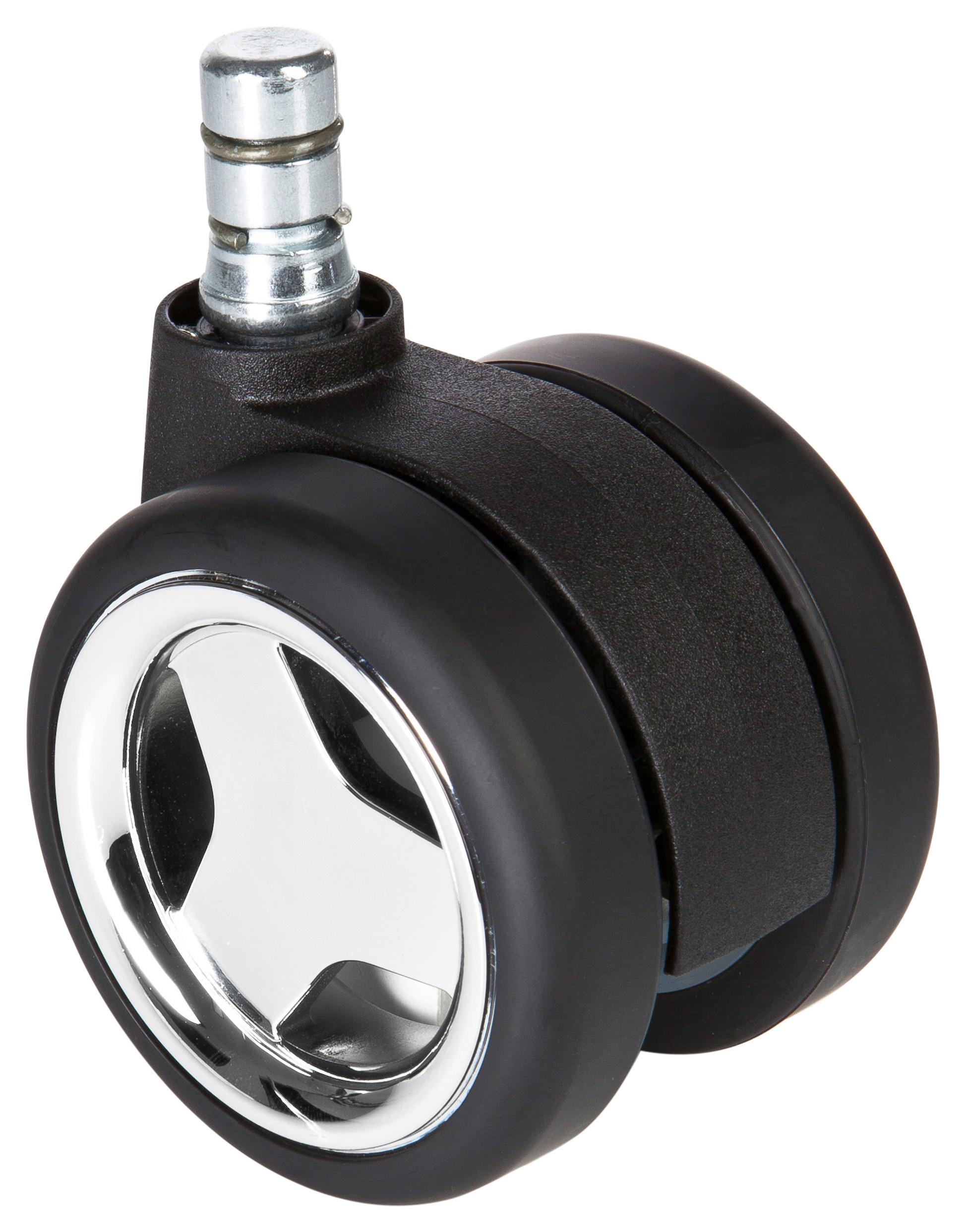 Set Kolesc Za Vrtljivi Stol Rolo Game, 5-Delni - barve kroma/črna, Basics, kovina/umetna masa (5,1/6,7/6cm) - MID.YOU