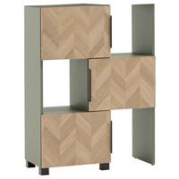 Regal Piazza Grün/Eichefarben - Eichefarben/Schwarz, MODERN, Holzwerkstoff/Kunststoff (78/101,6/34,7cm) - Mömax