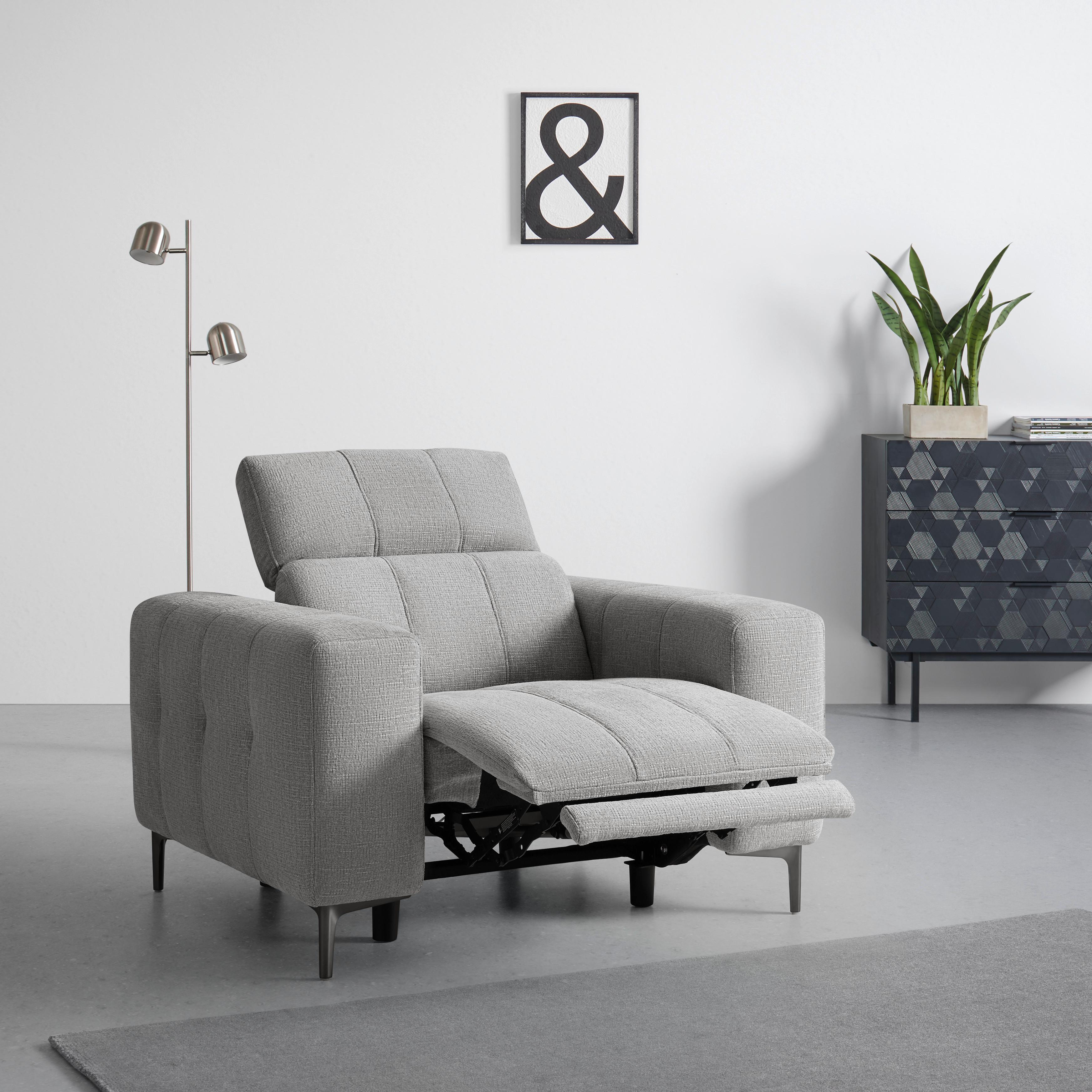 Fotel Alvaro - világosszürke/sötétszürke, Modern, műanyag/textil (115/79/109cm) - Mömax