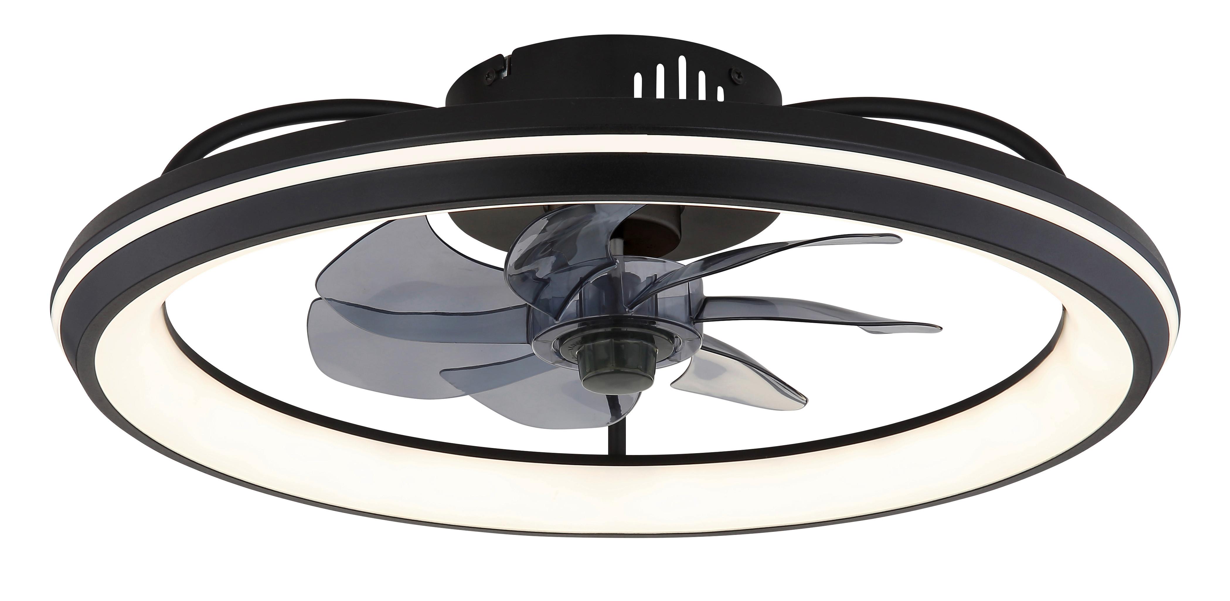 Ventilator de plafon 03643 - opal/negru, Design, plastic/metal (50/14cm) - Globo