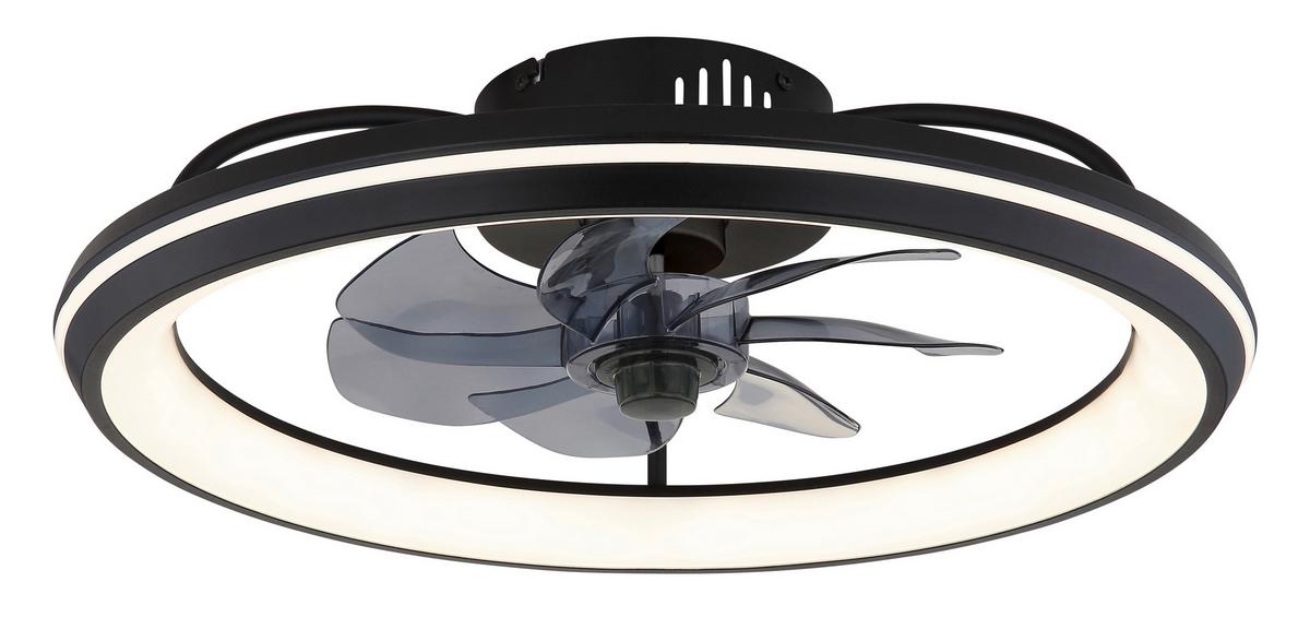 Ventilator de plafon 03643 - opal/negru, Design, plastic/metal (50/14cm) - Globo
