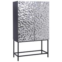 Highboard Marlene Schwarz/Edelstahlfarben - Edelstahlfarben/Schwarz, Design, Holzwerkstoff/Metall (80/140/40cm) - Mömax
