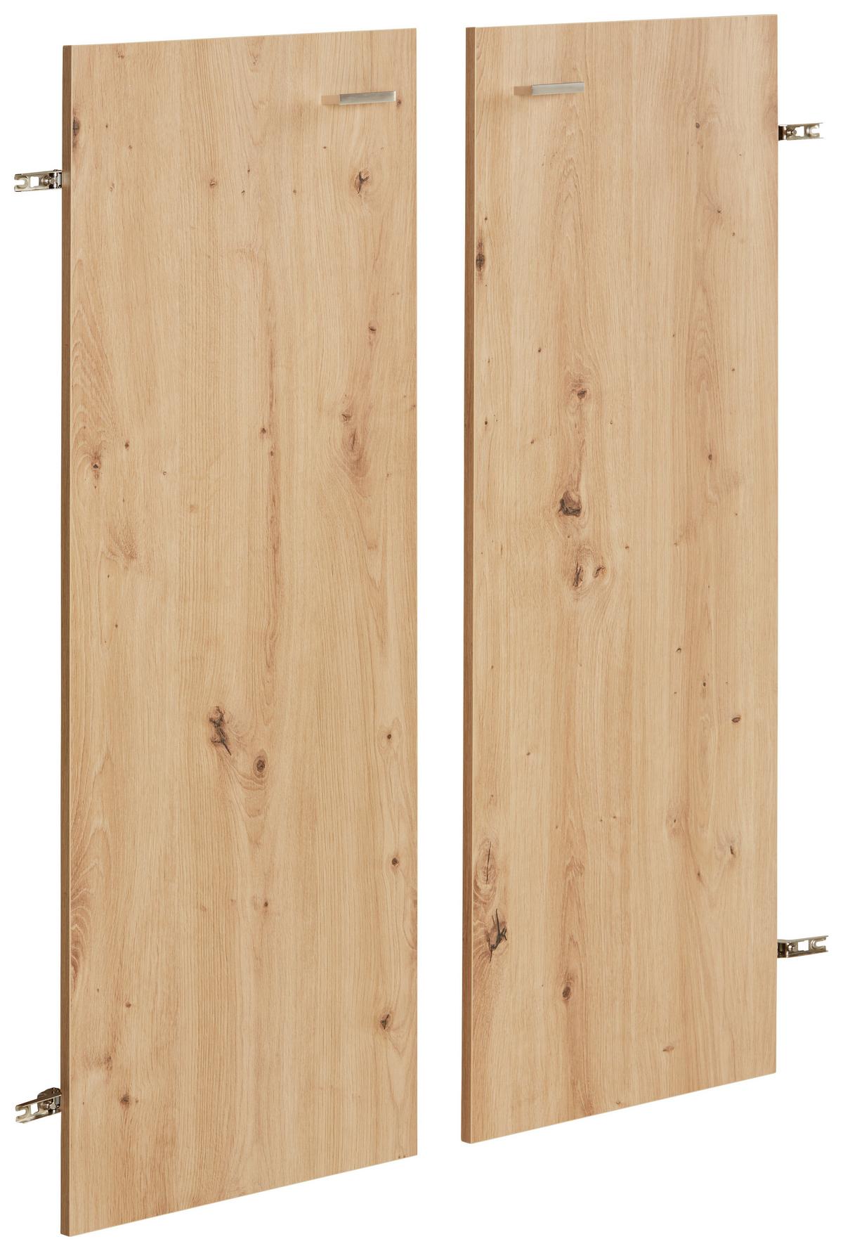 Türenset in Eichefarben - Eichefarben/Silberfarben, Modern, Holzwerkstoff/Metall (77/104/2cm) - Mömax