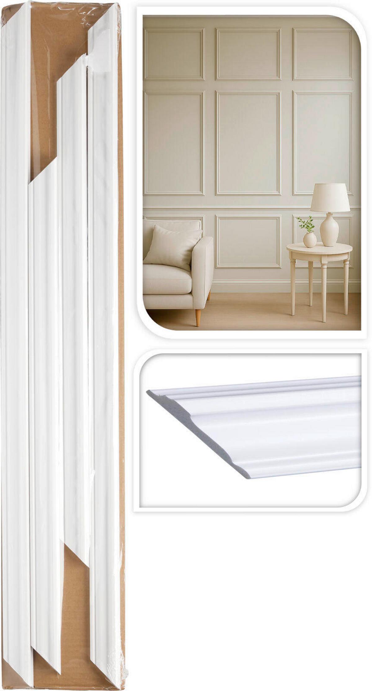 Fali Dekoráció Linea - fehér, Modern, műanyag (60/80cm)